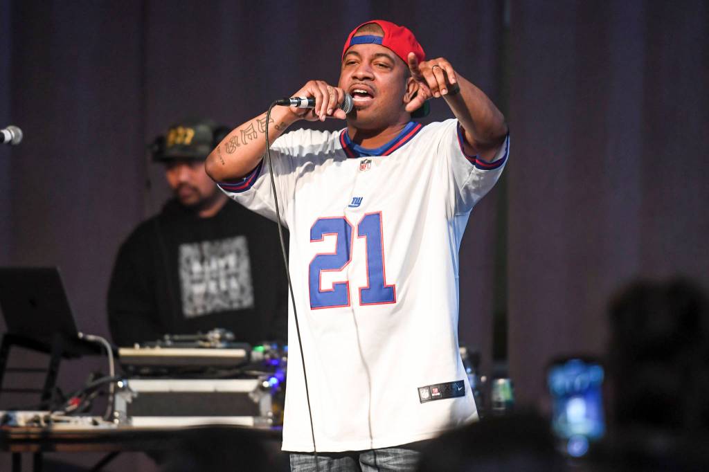 Big 6, also know as Geraldo Nazario, performs during the Killah Priest of Wu Tang Southeast Tour at the Juneau Arts & Culture Center on Friday, Dec. 20, 2019. (Michael Penn | Juneau Empire)