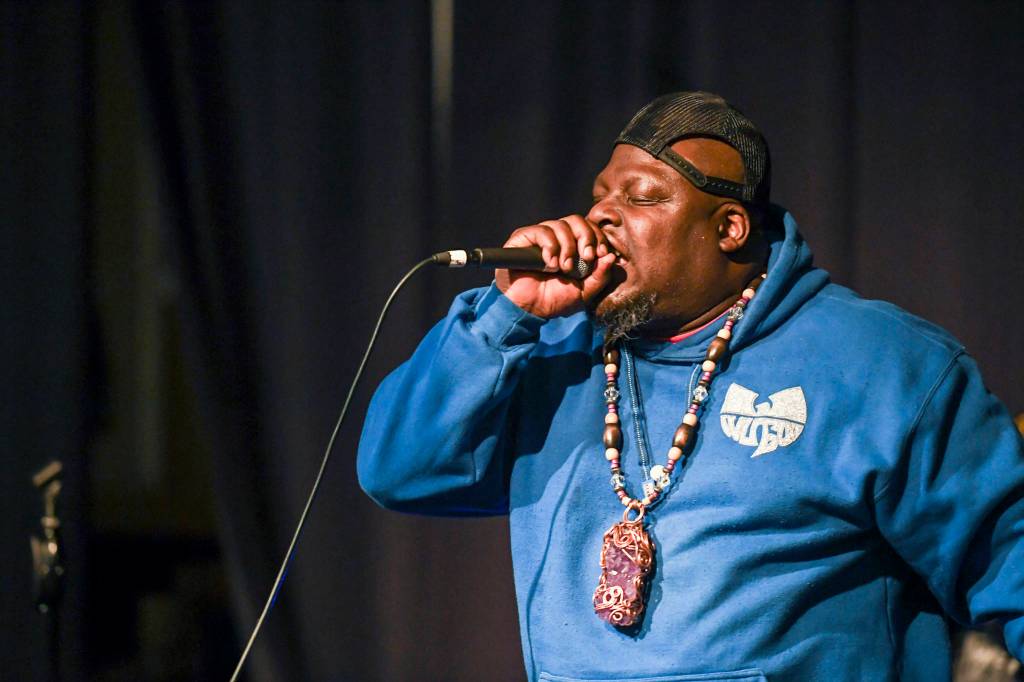 <em></em>Killah Priest of Wu Tang performs at the Juneau Arts & Culture Center on Friday, Dec. 20, 2019. (Michael Penn | Juneau Empire)