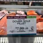 In this Dec. 17, 2019 photo, wild-caught Dover sole from Oregon waters is sold in a grocery store seafood case in Lake Oswego, Oregon. Dover sole is a species of groundfish, which as a group have been under strict catch quotas to try to save nine overfished species. (AP Photo/Gillian Flaccus)