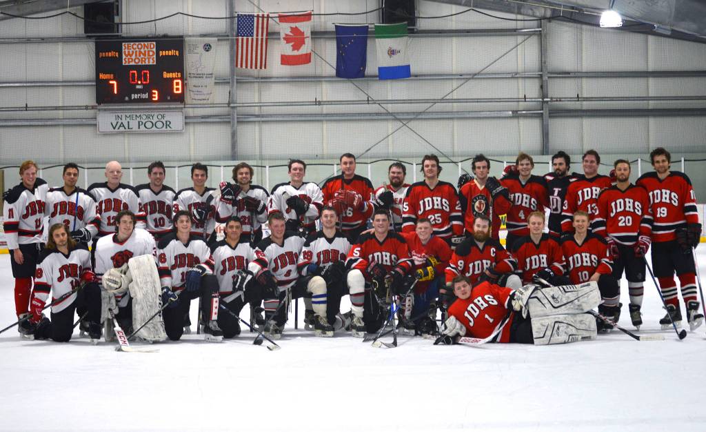 Top row from left: Owen Squires, Ronan Lynch, Matthew Campbell, Nolin Ainsworth, Greyson Liebelt, Bill Bosse, Grant Ainsworth, Eric Verrelli, Chris Klawonn, Ryan Liebelt, Corey Box, Dalton Hoy, Zander Hoke, Andrew Ainsworth, Robin Woodby, Nick Rutecki. Bottom row: Logan Ginter, Dawson Hickok, Cameron Smith, Dillon Tomaro, Cole Cheeseman, Zach Bicknell, Niko Hebert, Zach Hebert, Zane Chapman, Jacob Dale, Michael Dale. Bottom row: Wolf Dostal. (Courtesy Photo | Kyle Hebert)