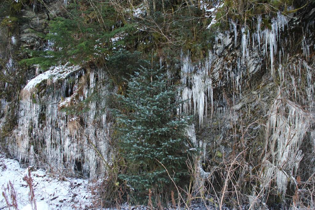 Icicles hang from most available surfaces in this photo of North Douglas shared Jan. 15, 2020. (Courtesy Photo | Janna Lelchuk)