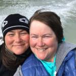 Vivian Faith Prescott, right, and her daughter Vivian Mork Yeilk, left, smile while riding on the Stikine River. (Vivian Faith Prescott | For the Capital City Weekly)