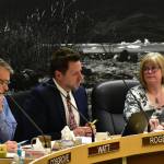 Finance Director Jeff Rogers, center, presents information at the Assembly Finance Committee meeting at City Hall on Wednesday, Jan. 8, 2020. (Peter Segall | Juneau Empire)