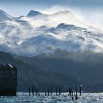 High winds blow snow out of the Sheep Creek valley south of downtown Juneau in March 2013. (Michael Penn | Juneau Empire)