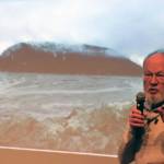 Glaciologist Roman Motyka speaks during a presentation about Taku Glacier Saturday, Jan. 11 at University of Alaska Southeast. (Ben Hohenstatt | Juneau Empire)
