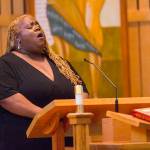 Jocelyn Miles sings a solo during a Martin Luther King Jr. Day community celebration held at St. Pauls Catholic Church on Jan. 20, 2020. (Michael S. Lockett | Juneau Empire)