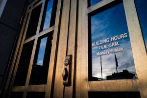 The front doors to the Alaska State Capitol. (Michael Penn | Juneau Empire File)
