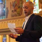 Ryan Conarro, who stars in and created Saints of Failure speaks during a performance of the show. Conarros appearance changes during the course of the performance. (Courtesy Photo | Carolyn Brown)