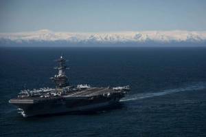 The aircraft carrier USS Theodore Roosevelt (CVN 71) transits the Gulf of Alaska on May 24, 2019. (U.S. Navy | Mass Communication Specialist 2nd Class Anthony J. Rivera)