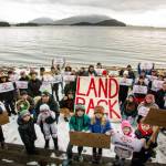 An event held in solidarity with Wetsuweten pipeline protests being held in British Columbia drew dozens of Juneauites to Auke Bay Recreation Area Sunday. (Courtesy Photo | Sigoop Price)