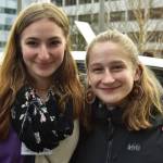 Maya Russin, left, and Mia Siebenmorgen, two Cordova High School students, are in Juneau to meet with legislators. The lack of ferry service to Cordova has severely affected their community, they said on Tuesday.                                Peter Segall | Juneau Empire
