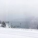 Valentines Day starts with the falling snow on the Gastineau Channel Friday. (Michael S. Lockett | Juneau Empire)