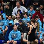 Visiting students watch from the stands at Floyd Dryden Middle School during the 2020 Southeast Alaska Middle School Wrestling Championship on Friday. (Peter Segall | Juneau Empire)