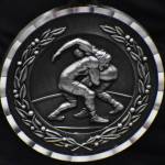 A second place medal to be awarded in the 2020 Southeast Alaska Middle School Wrestling Championship on Friday. (Peter Segall | Juneau Empire