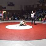 During the final matches of the tournament, lights are turned down in the gym at Floyd Dryden Middle School for the Southeast Alaska Middle School Wrestling Tournament on Saturday, Feb. 15, 2020. (Courtesy photo | Ken Brown)