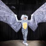 Ty Yamaoka models Weather Wyvern by Kathleen Harper and Mikko Wilson. The piece won the second-place jurors award and the newly named Sybil Davis Award. (Courtesy Photo | Ron Gile)