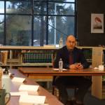 Jon Caen Dowell, assistant principal for Nome-Beltz Junior/Senior High School, interviews for the Thunder Mountain High School principal position. (Ben Hohenstatt | Juneau Empire)