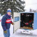 John Borg of Eagle gets ready to transport officials for the Yukon Quest sled dog race to the airstrip in Eagle in his Chevy C-10. (Ned Rozell | For the Juneau Empire)