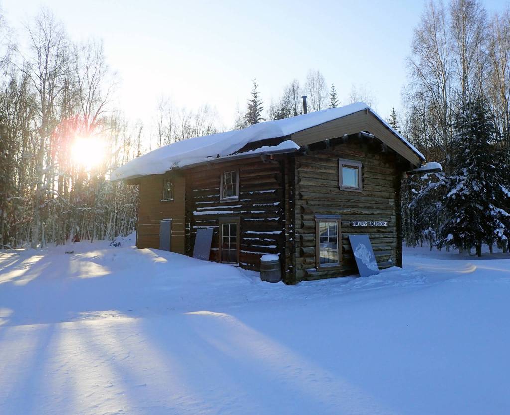 Slavens Roadhouse, a restored 1932 structure on the Yukon River used by Park Service rangers as a hospitality stop during the Yukon Quest sled dog race. (Courtesy photo | Bob Gillis)