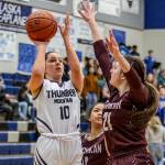 Riley Traxler shoots as Thunder Mountain High School plays against Ketchikan High School on Feb. 22, 2020. (Heather Holt | Courtesy photo)