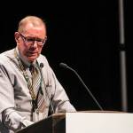 John Walsh of the International Arctic Research Center speaks to the Juneau Economic Development Councils Innovation Summit on Wednesday, Feb. 26, 2020. (Michael S. Lockett | Juneau Empire)