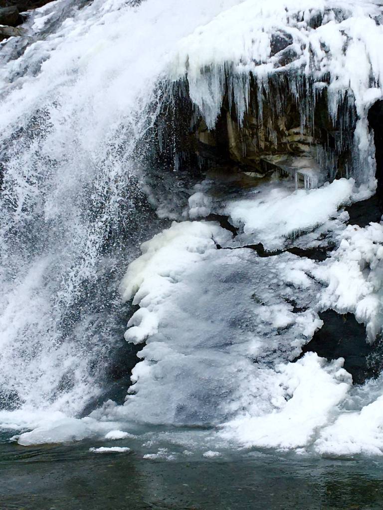 One of the many winter faces of Nugget Falls. (Courtesy Photo | Denise Carroll)