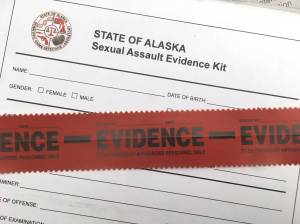 An unused sexual assault evidence kit, colloquially known as a rape kit, is seen Friday, Nov. 2, 2018. (James Brooks | Juneau Empire file)