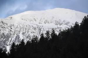 Fresh snow coats Heintzleman Ridge as seen from Twin Lakes in December 2019. Snow is an insulator for wildlife. (Michael Penn | Juneau Empire File)