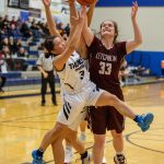 Courtesy Photo | Heather Holt                                Thunder Mountain High Schools Mary Neal Garcia battles for a ball against Ketchikan.