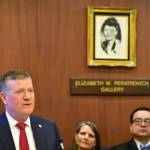 Rep. Chuck Kopp, R-Anchorage, speaks in support of his bill to recognize Alaskas 229 already federally-recognized tribes on Friday, March 13, 2020. A photo of Alaska Native civil rights pioneer Elizabeth Peratrovich can be seen in the background. (Peter Segall | Juneau Empire)