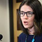 Dr. Anne Zink, the chief medical officer for the state of Alaska, addresses reporters at a news conference Monday, March 9, 2020, in Anchorage, Alaska. Zink told reporters there were nine confirmed COVID-19 cases in the state as of March 18, 2020. (AP Photo/Mark Thiessen)