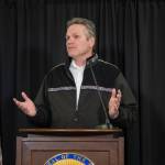 Gov. Mike Dunleavy at a press conference in Anchorage on Friday, April 9, 2020. (Courtesy photo | Office of Gov. Mike Dunleavy)