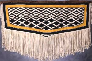 Courtesy photo | Sealaska Heritage Institute                                 This original Ravenstail-style design, inspired by traditional designs in use for hundreds of years in Tlingit, Haida, and Tsimshian cultures, was created by Clarissa Rizal, a master weaver, in 1996. (
