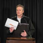 Gov. Mike Dunleavy speaks at an Anchorage press conference on Monday, April 20, 2020. (Courtesy photo | Office of Gov. Mike Dunleavy)