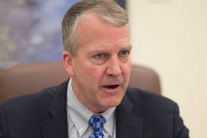 U.S. Sen. Dan Sullivan, R-Alaska, speaks during an interview with the Juneau Empire at the Capitol in February 2019. (Michael Penn | Juneau Empire File)