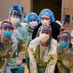 Courtesy Photo | Erin Pratt                                 Erin Pratt (top left), an ICU nurse in a hospital outside of New York City, is one of the many people Juneau at the forefront of the coronavirus crisis.