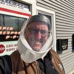 Courtesy photo | Hal Daugherty                                 Hal Daugherty, founder of Rapid Response PPE, demonstrates a new style of mask that allows the hearing-impared to see the users mouth, facilitating communication.