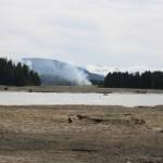 This photo taken near Eagle Beach shows smoke rising from a wildland fire May 9, 2020. (Ben Hohenstatt | Juneau Empire)