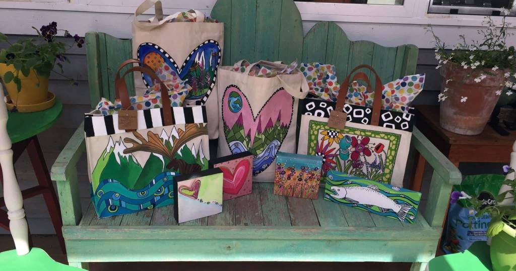 Alaska Rods will feature Glorious Spring by Haines artist Kelleen Adams. The event will feature bright colors on hand-painted pillows, garden pots furniture and more. Fudge will be on sale, too. (Courtesy Photo | Alaska Rods)