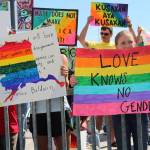 Ketchikan residents turn out to show support to the LGBTQ community after a florist refused service to a gay couple on June 5, 2020. (Courtesy photo | Tommy Varela)