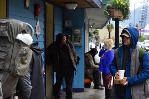 Photos by Peter Segall | Juneau Empire                                The Glory Hall is currently the only source for a meal for many Juneau residents experiencing homelessness, June 25, 2020. Executive Director Mariya Lovishchuk said that this is leading to friction with downtown residents and businesses, and she supports the Juneau Cares program, a program that pays local restaurants to help feed the homeless or food-insecure.