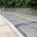 The outline of letters spelling out Black Lives Matter are visible after state employees worked to cover the phrase that was written outside the Governors Mansion after the death of George Floyd.