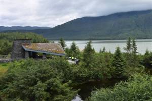 Peter Segall | Juneau Empire                                 The pavilion at the Mendenhall Glacier Visitor Center on Friday, July 17.