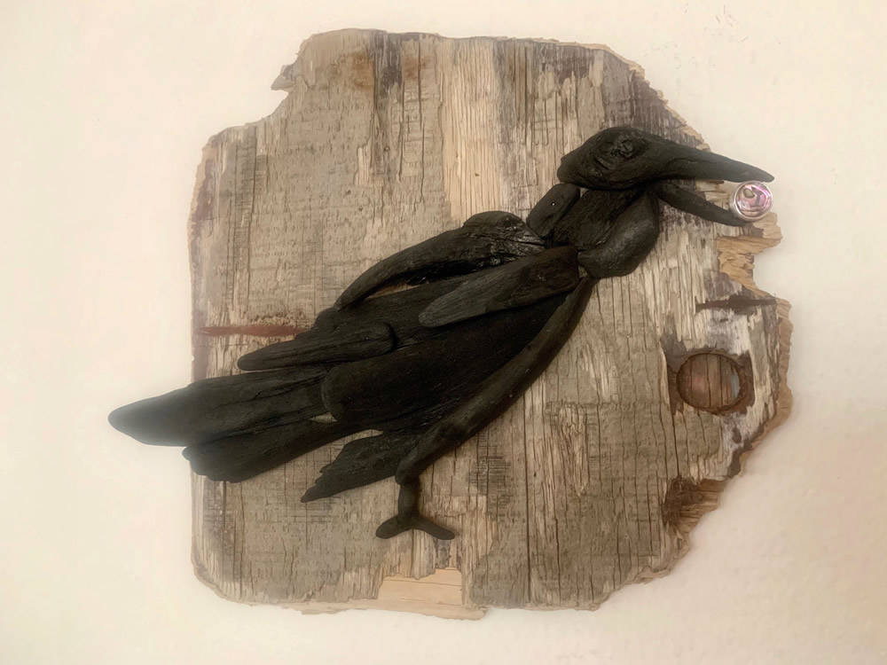 Courtesy Photo / Tamar Harrison                                Tamar Harrison makes handcrafted driftwood art. She is one of Augusts featured artists at Annie Kaills.