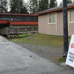 A sign marks a polling place in Juneau for the Tuesday, Aug. 18, 2020, primary election. (Ben Hohenstatt / Juneau Empire)