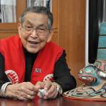 This photo shows Cyril George Sr. at Sealaska Heritage recording stories in 2013. (Courtesy Photo / Christy Eriksen, Sealaska Heritage)