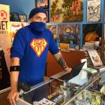 This Aug. 19, 2020, image shows Aaron Cuffee of Red Planet Books & Comics in Albuquerque, N.M., as he discusses the potential that could come from Marvel Comics effort to assemble a gallery of Native artists and scribes for Marvel Voices: Indigenous Voices #1. The anthology will revisit some of Marvels Native characters. (AP Photo / Susan Montoya Bryan)