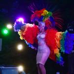 Peter Segall / Juneau Empire                                 Gigi Monroe emceed the GLITZ Drive-in Drag Show, held at the University of Alaska Southeast Juneau campus where viewers stayed in their cars arranged around a stage in the parking lot on Saturday, Aug. 29, 2020.