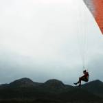 Greg Kopache said he often paraglides near Mount Roberts, but on Tuesday, Sept. 22, 2020, he was one half of a pair of gliders floating along Channel Drive. (Ben Hohenstatt / Juneau Empire)