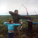 Tia Shoemaker practices her archery with her dad and brother on the Alaska Peninsula. She has been helping out on moose hunts since she was 10. When she was 12 or 13, she started helping on brown bear hunts. When Tia was 18, she got her assistant guide license. Shes been working as a wilderness guide in different capacities ever since. (Courtesy Photo / Tia Shoemaker)
